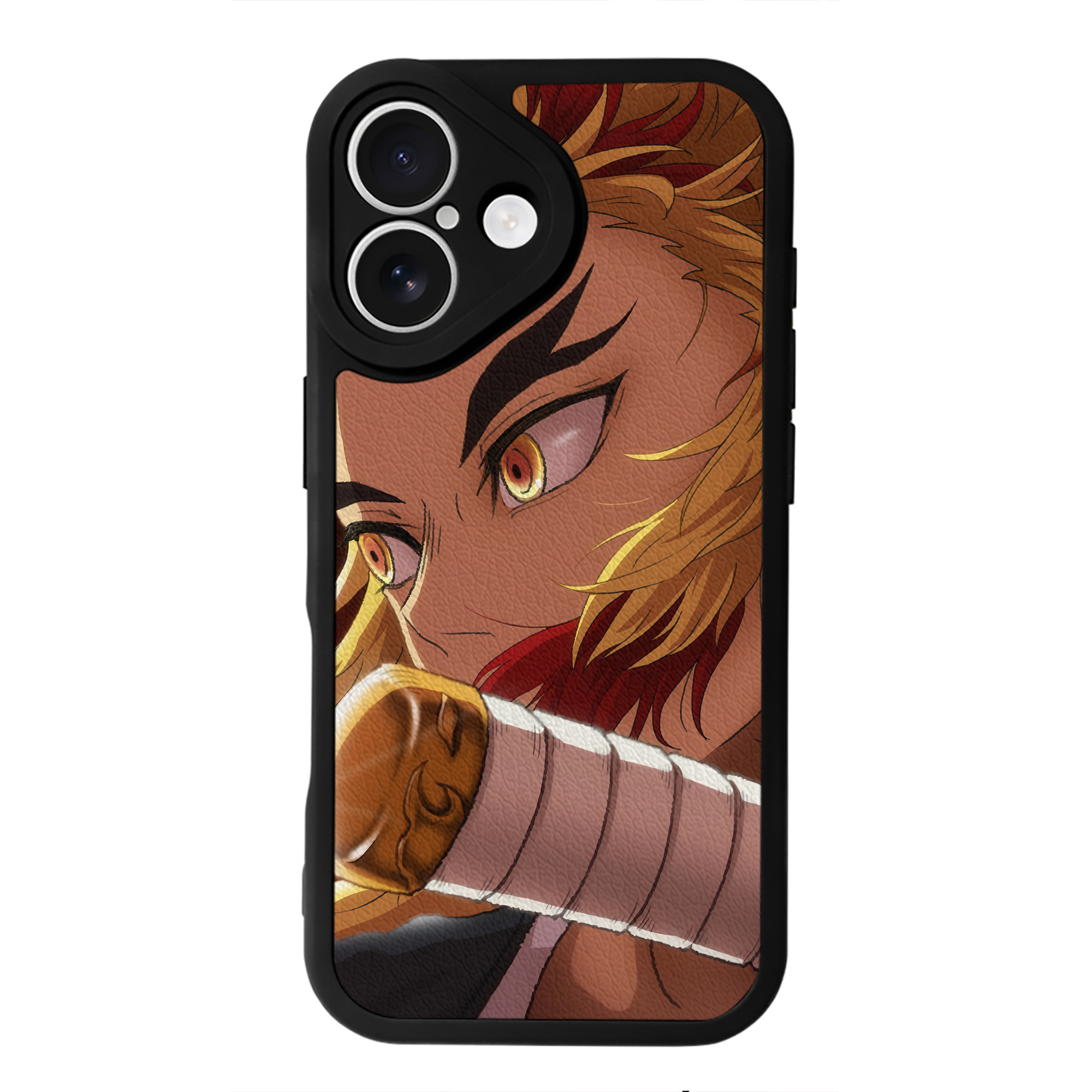 （画像用） 炎柱-煉󠄁獄 杏寿郎／れんごく きょうじゅろう Rengoku Kyoujurou 【iPhone 16シリーズ対応】シリコンスマホケース（レザー調） 材質：シリコン
